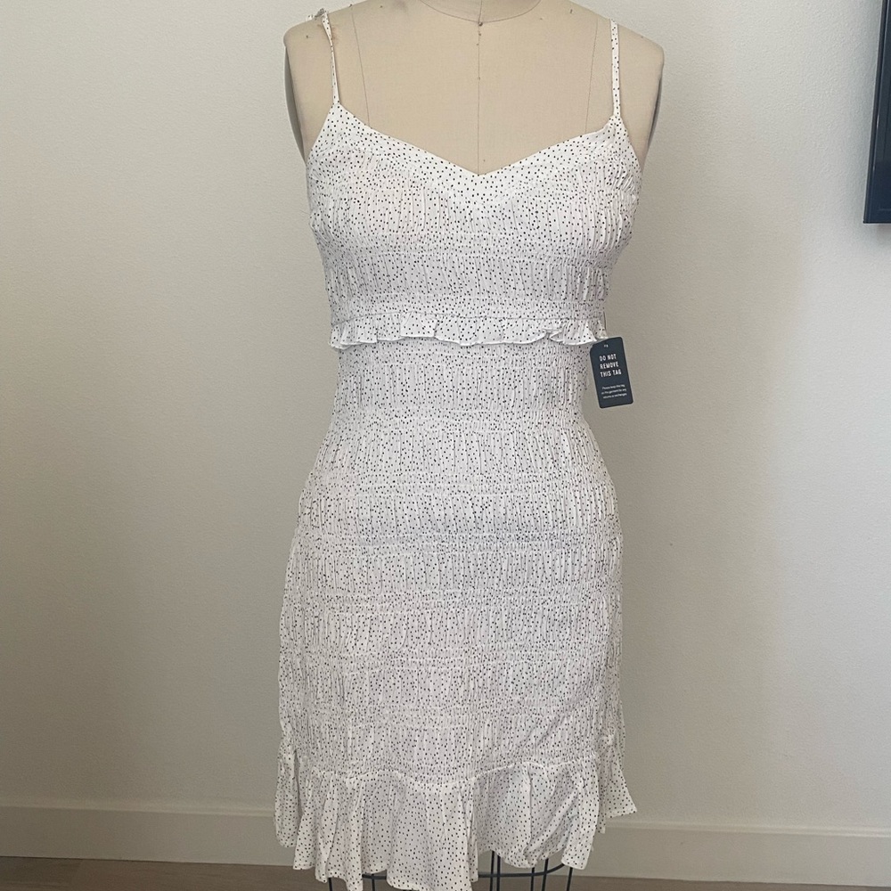 Polka dot smocking dress